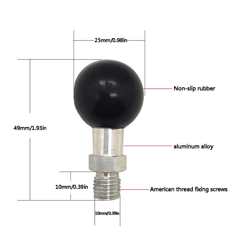 1 pollici di Base Palla M10 X 1.25 Filettatura Maschio Montaggio | Moto Moto Per Ram Moun LX9B