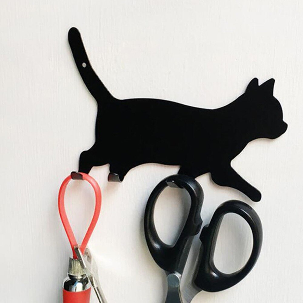 Colgador de LLAVES DE GANCHO de Metal para puerta de pared de cocina soporte decorativo con forma de cola de gato estante de almacenamiento de ropa herramientas sin costura Accesorios