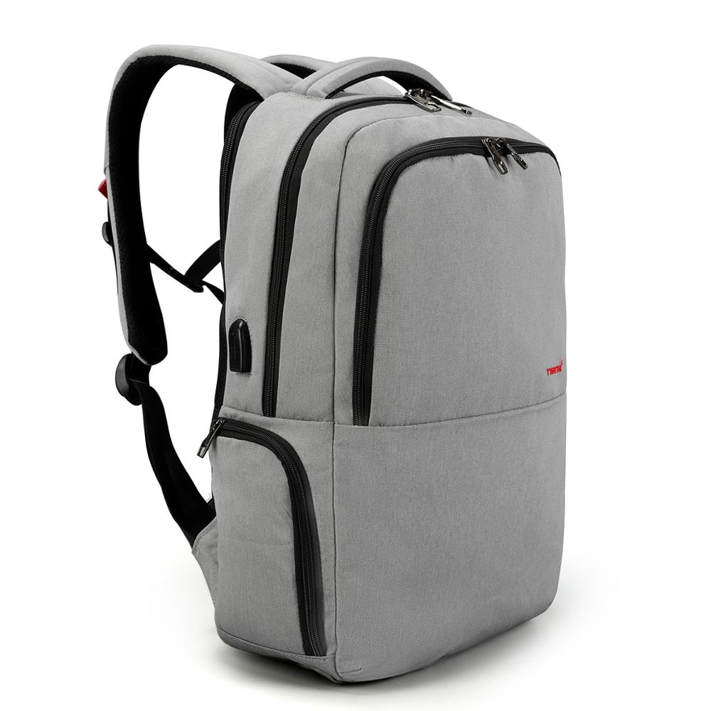 Tigernu-mochila informal antirrobo para ordenador portátil de 15,6 pulgadas, morral escolar delgado para hombre, morral de viaje para adolescentes: Grey