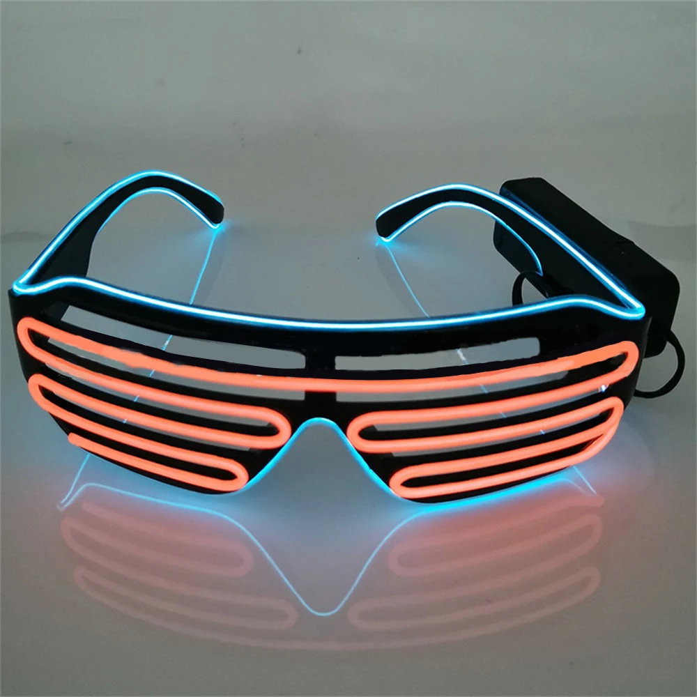 Gafas luminosas LED de neón para Navidad, decoraciones luminosas de Halloween, gafas con luz intermitente, accesorios de Cosplay, suministros para fiestas: Amarillo fluorescente