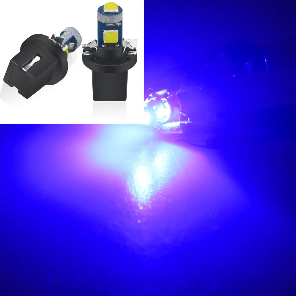 Ampoule led T5 B8.5 B8.5D 3030-3SMD, 20 pièces, indicateur de jauge, lumières intérieur du tableau de bord, lampe latérale, dc 12v: (B8.5)BLUE