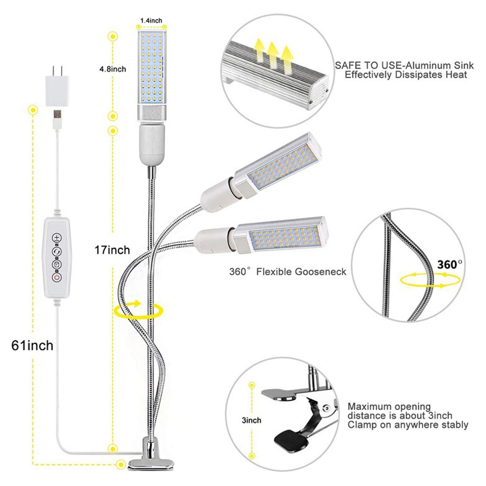 Luz LED para cultivo de plantas, más vendidos, , 65W, Bombilla de repuesto, de lámpara interior, y
