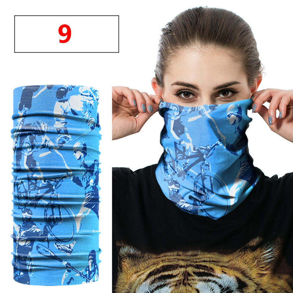 Unisex Tulband Magische Sjaal Outdoor Sport Fiets Riding Hoofdband Hoofddeksels Bike Cycling Bivakmuts Hals Cover Bandana Gezichtsmasker: 9