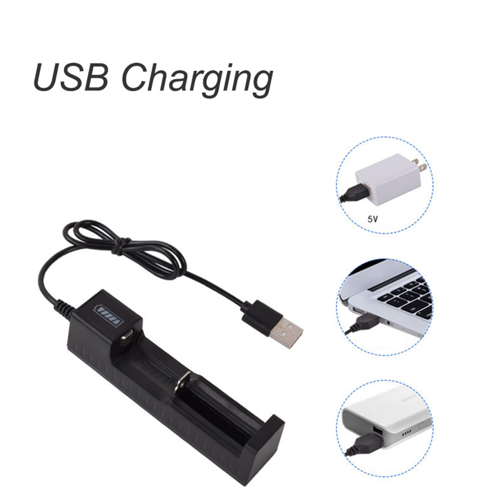Universal 1 slot Battery USB Charger adapter LED Smart Chargering for Rechargeable Batteries Li-ion 18650 26650 14500