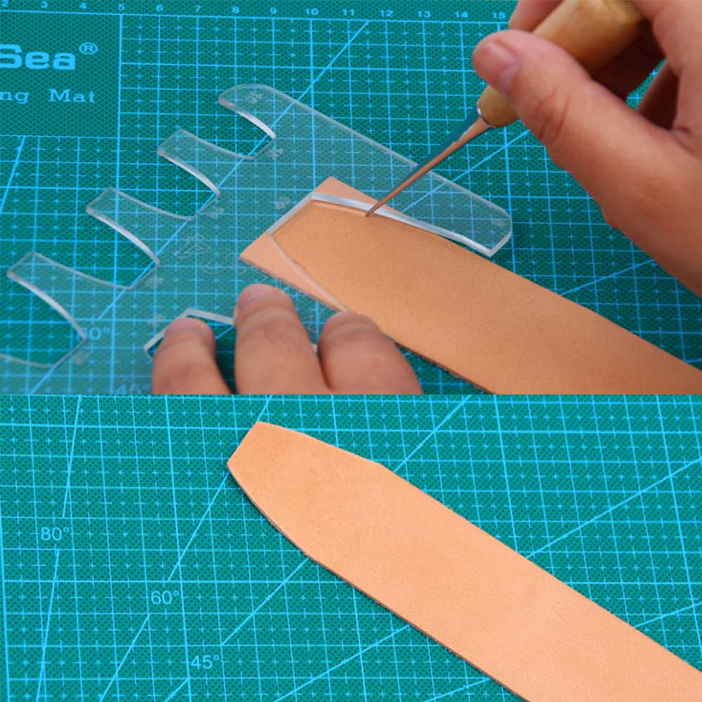 Acrylic Leather Craft Pattern Stencil Template Strap Band belt tail Men Women Template Mold Mould DIY Leather Craft belt making