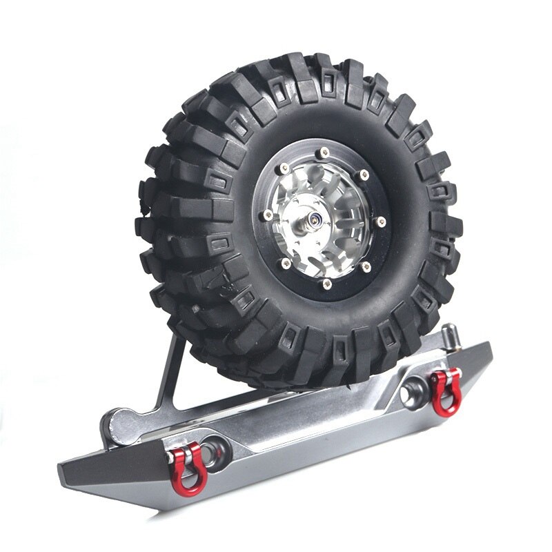 SCX10 Cnc Achterbumper Bull Bar Met Reservewiel Carrier Ketenen Voor Rock Crawler Rc Truck SCX10 Ii Jeep Wrangler, grijs