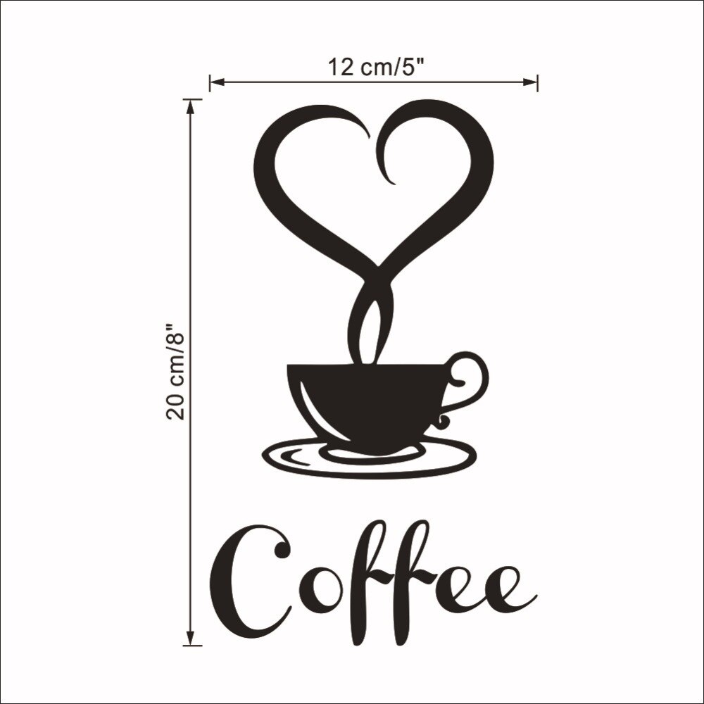Pattern Caffee Mug Wall Stickers Cafe Shop Cup Decor Kitchen Restaurant Pub Decorative Vinyl Decal Mural Wall Sticker