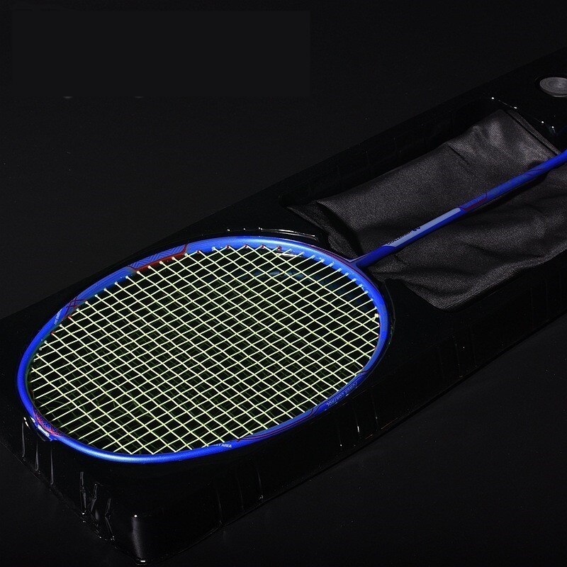 Badminton Racket Exceed Light 8U Offensive Defensive Full Carbon Good Single Racket Q1388ZXD: blue