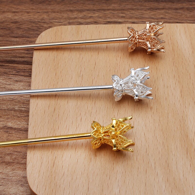 2pcs/lot 17x14mm Copper Hairpins Forks Shape Hair Sticks Hair Pin Hair Clip Hair Wear For DIY Jewelry Accessories