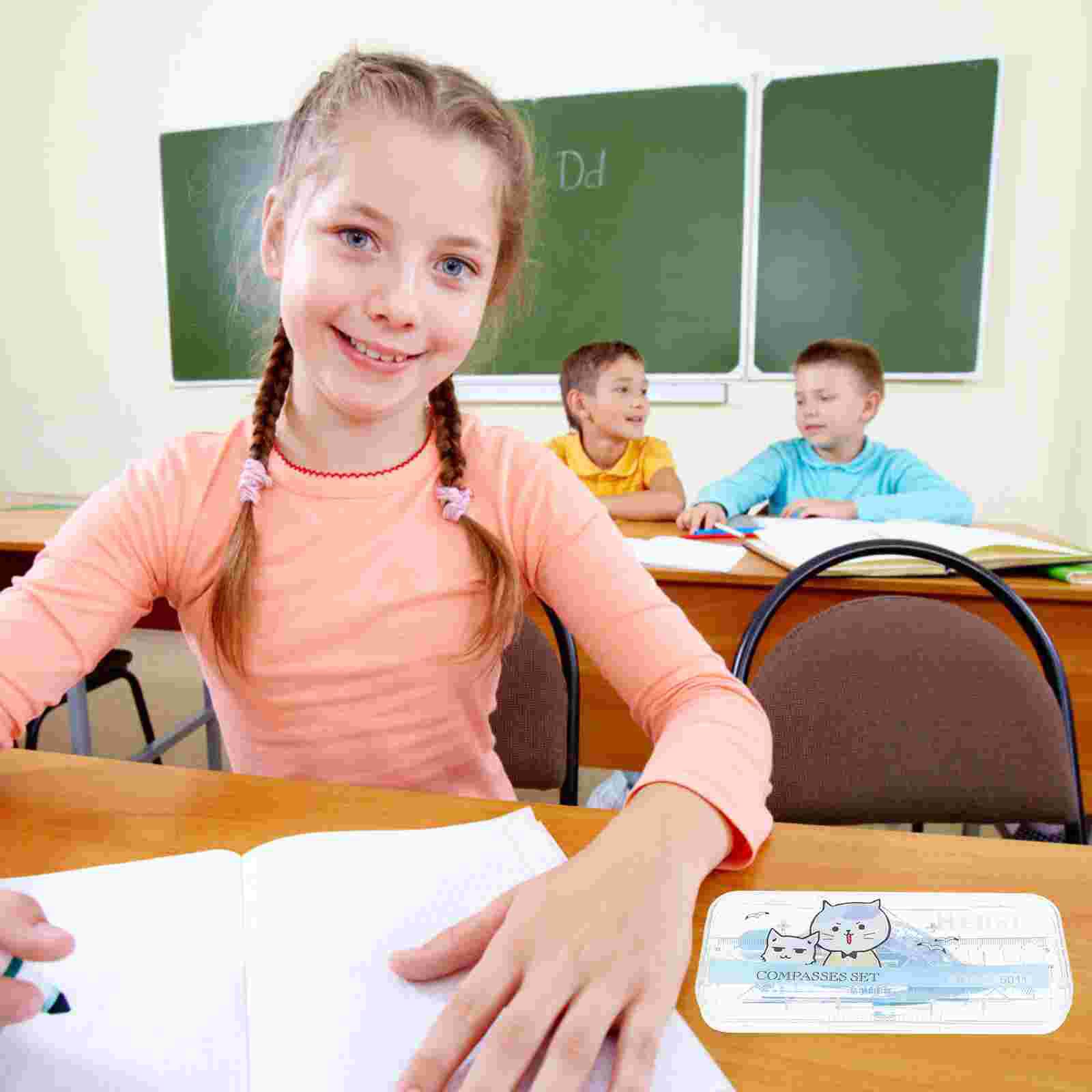 1 Set Ruler Protractor Geometry Precision Drawing Tools Circle Drawing Tools (Random Color)