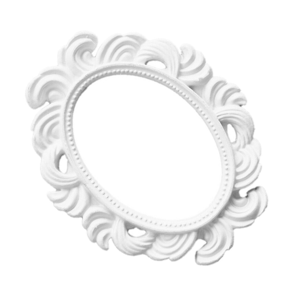 Dekorativ hvid oval barok ramme bordplade fotorammer billeder vises