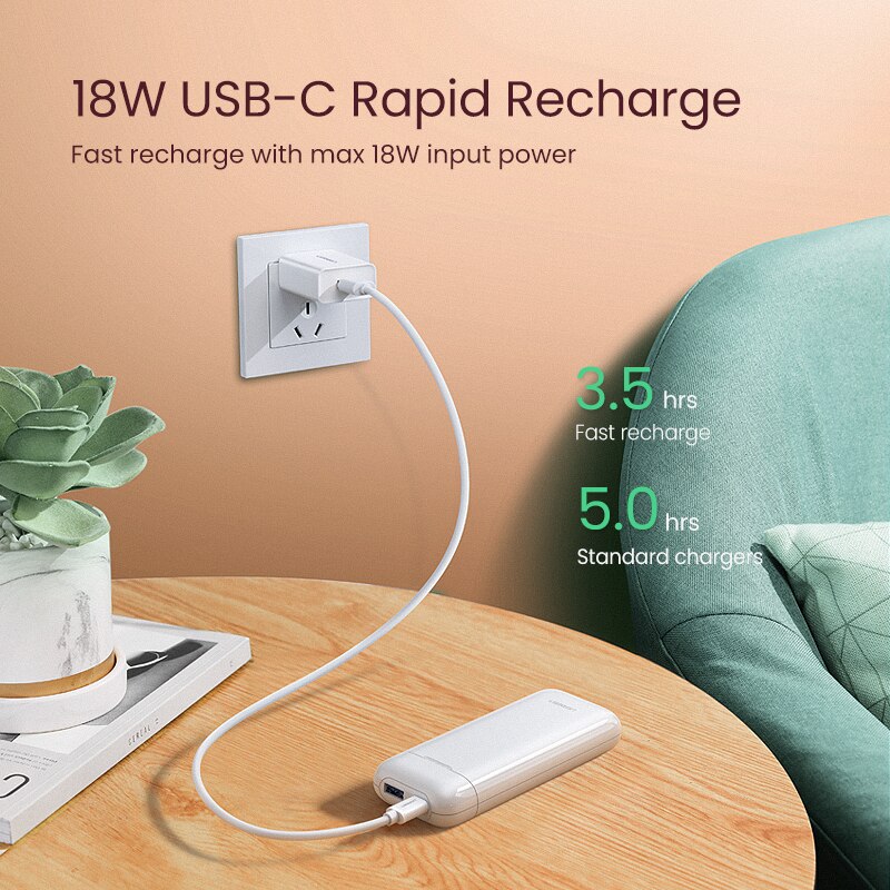 Ugreen Power Bank 10000 Mah Draagbare Opladen Quick Charge 3.0 Pd Oplader Voor Xiaoimi 8 Externe Batterij Telefoon Oplader Poverbank