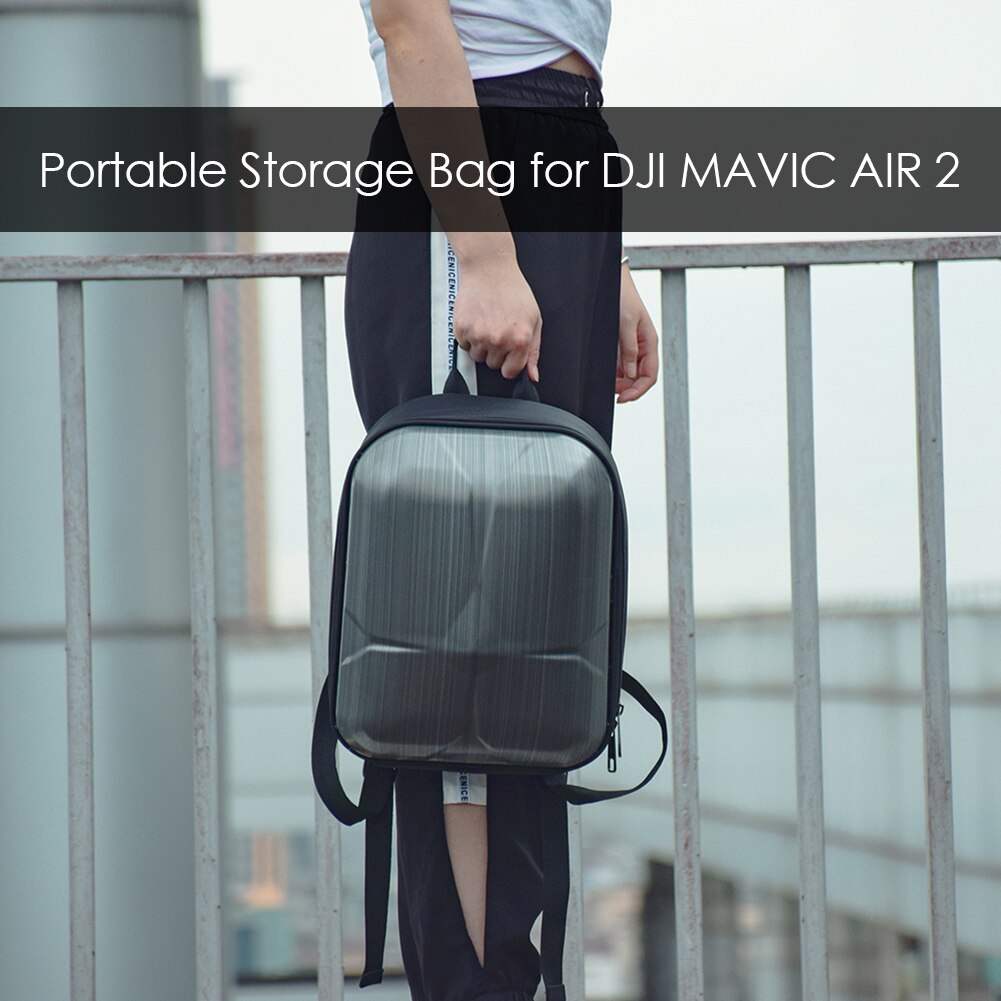 Dji mavic air 2 bag hardshell vandafvisende abs opbevaring rygsæk taske bærbar med dobbelt lynlås til dji mavic air 2 tilbehør
