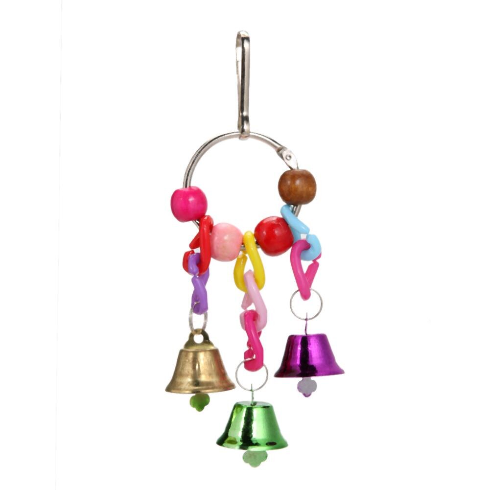 Parrot Toys Macaw Hanging Acrylic with Bells Bites Chew On Cages Cockatoo Stand Rack Swing Bird Toy Pet Product: 04