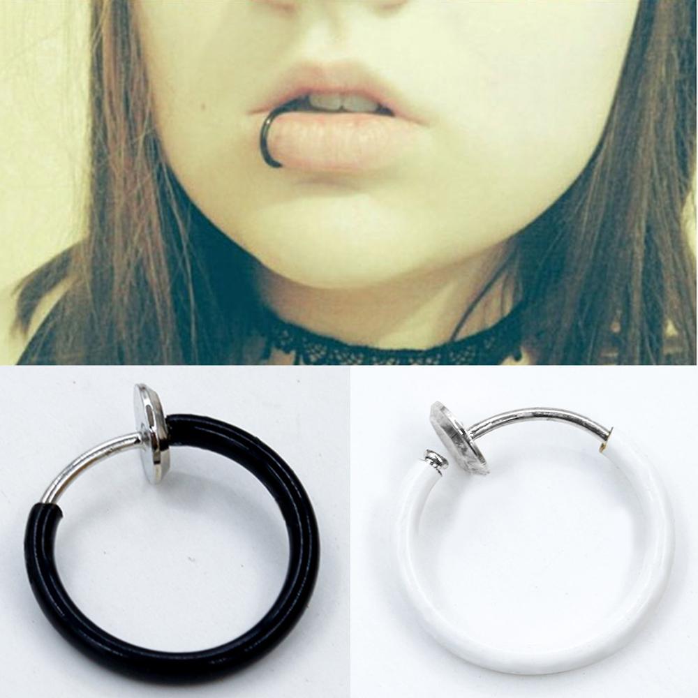 1PC Punk Felsen Ohr Clip Manschette wickeln Ohrringe Auf Gefälschte durchbohren Nase Lippe Band Ringe Für Frauen Männer unisex Punk Clip Ohr schick Schmuck