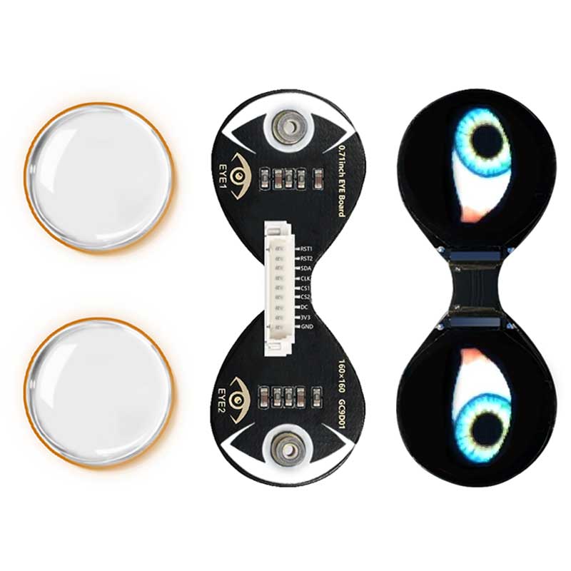 Double EYE 0.71 inch Round LCD Display Screen For Arduino Raspberry Pi ESP32 Pico STM32