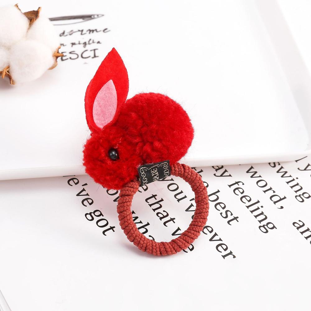 Bracelet caoutchouc lapin pour enfants 5 couleurs | Joli bracelet caoutchouc pour filles, corde pour tête, accessoires pour cheveux, anneau à cheveux, épingle à cheveux, bijoux de coiffure: red A