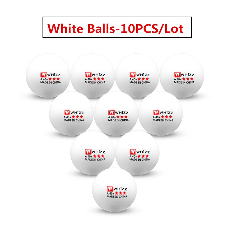 Whizz Pingpong Bal 3 Sterren Concurrentie Training Ballen Materialen Hoge Elasticiteit Ping-Pong Ballen: white balls 10PCS