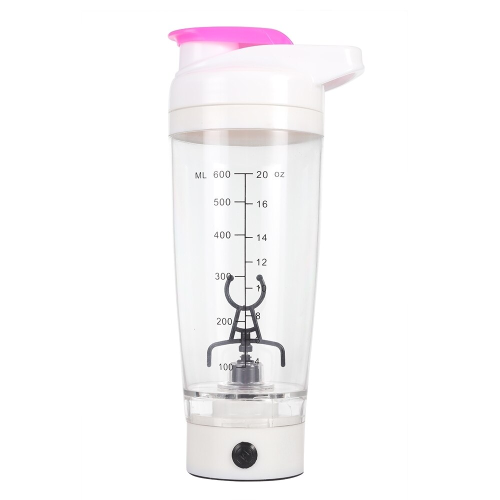 Automatisk Ristekopp 600ml Plastikk Elektrisk Kaffe Melk Roterende Kopp virvel protein shaker Vannflaske: Hvit
