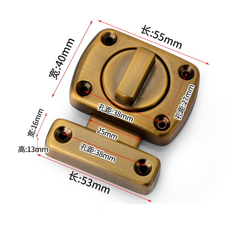 Zinc Alloy Universal Latch Lock Security Anti-theft Door Bolts Bedroom Drawer Privacy Catch Latch Furniture Hardware Tools: G2