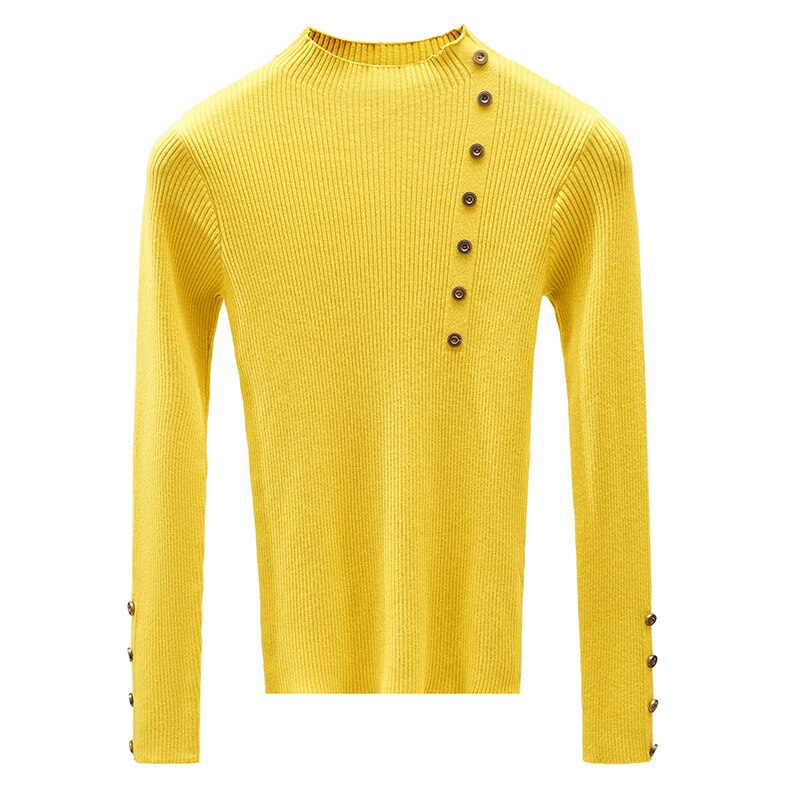 Hlbcbg casual höghalsad grundläggande höst vintertröja dam solid stickad tröja med långa ärmar långärmad mjuk tröja för kvinnor