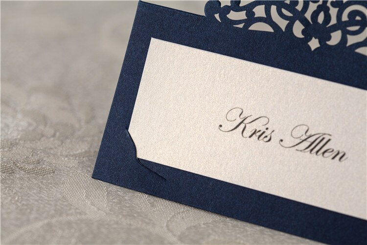 24/48pcs Blue Place Card Holder Table Centerpieces Number Name Card Wedding Banquet Decoration Event Party Cards & Invitations