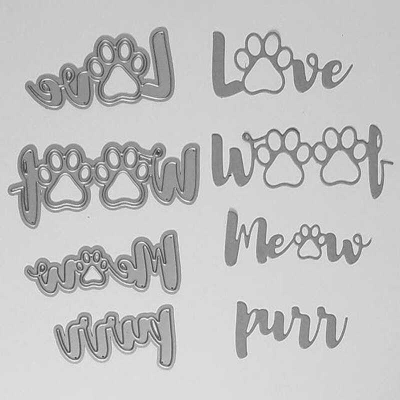 Liebe Hund Klaue Worte Metall Schneiden Stirbt Schablonen Für Scrapbooking Papier Karten Handwerk DIY Neue