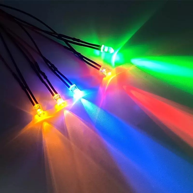 10 Uds. Luz LED de 3mm y 5mm 3V-12V rojo verde azul blanco lámpara piloto Multicolor para coche trepador de control remoto Traxxas TRX4 piezas de juguete axial
