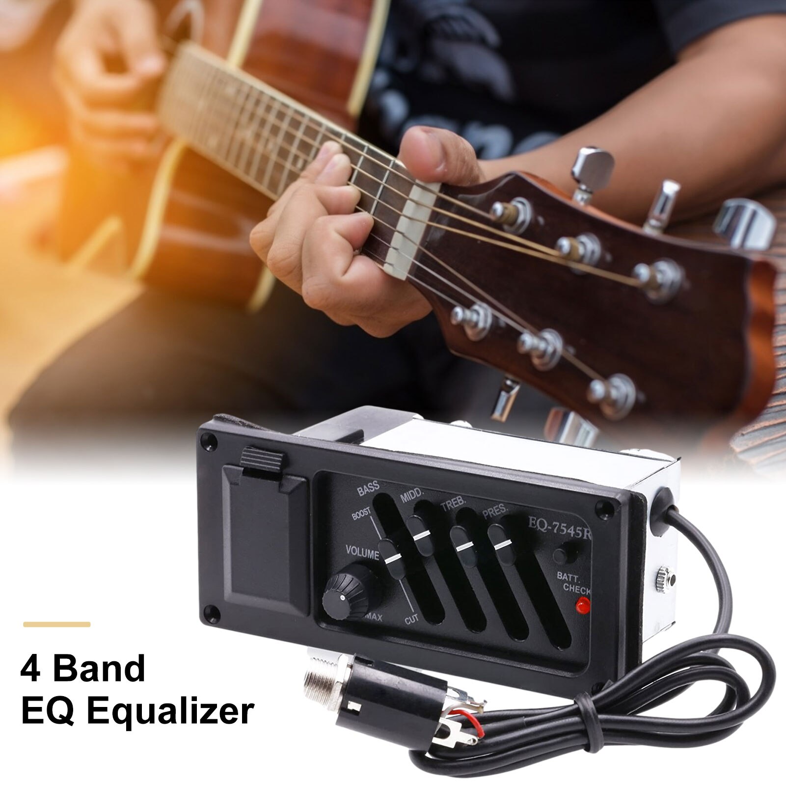 EQ – égaliseur 4 bandes pour guitare acoustique, boîte électrique, micro piézo