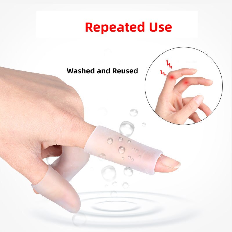 2pcs Silicone Finger Protector Toe Sleeve Cap Cover Hand Foot Care Tools Bunion Pain Relief Gel Pedicure Orthosis Stranghter