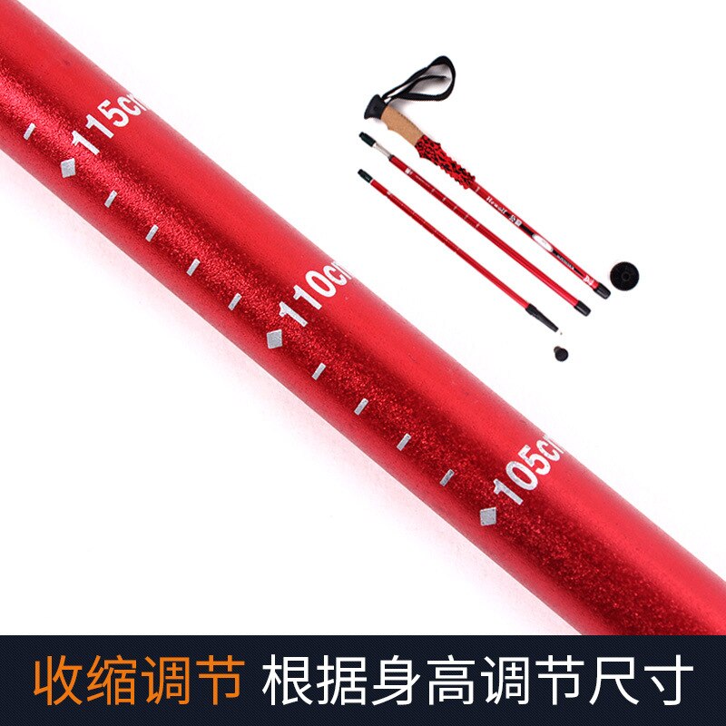 Hewolf Climbing Stick 7075 Outdoor Crutch Walking Stick Folding Telescopic Climbing Stick Equipped with Straight Handle