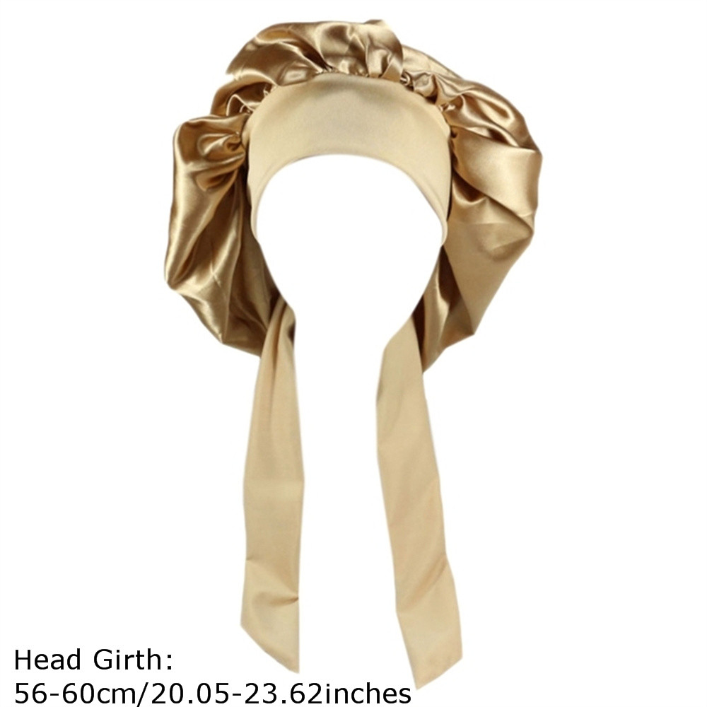 Bonnet de douche de luxe pour femmes, étanche, réutilisable, bonnet de bain, pour cheveux longs, grand Turban: gold