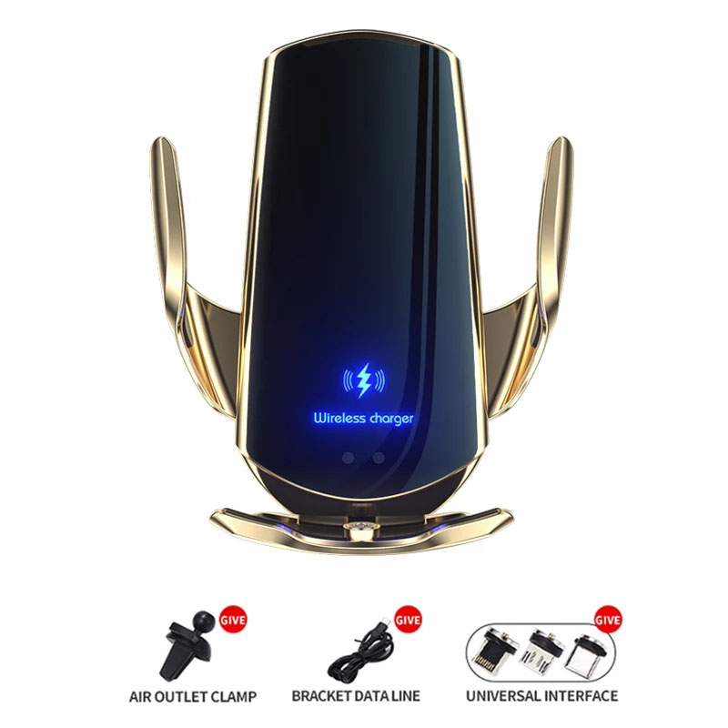 Bezprzewodowa ładowarka samochodowa 30 W Magnetyczny automatyczny uchwyt samochodowy Uchwyt na telefon Akcesoria do telefonów komórkowych Indukcja na podczerwień Szybkie ładowanie: Black