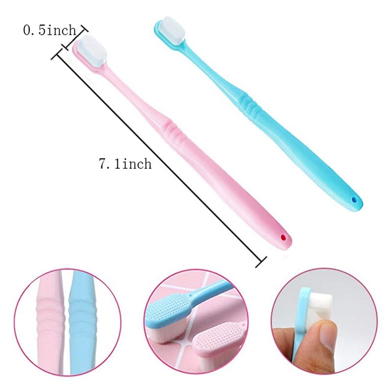 extra Weiche Zahnbürste mit 20000 Weiche Zahnseide Borsten Gute Reinigung Wirkung für Empfindliche Zähne Oral Gummi Rezession, 2 Pack