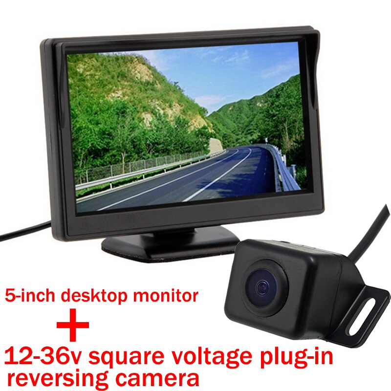 Bus/Car HD Desktop 12-24V 5 Inch TFT Screen Plug-In Rear Cam 18.5mm LED With Lamp Reversing Camera Night Vision Parking Monitor: 12 to 36v Camera