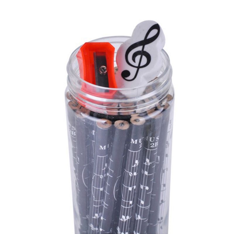 36pcs Musical Note Pencil 2B Standard Round Pencils Piano Notes Writing Drawing Tool Stationery School Student