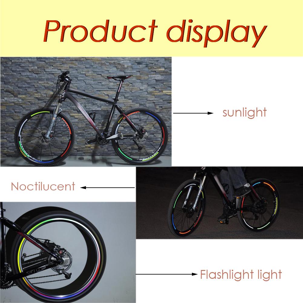 26 zoll Fahrrad Reflektor fluoreszierend MTB Fahrrad Aufkleber Radfahren Felgen Reflektierende Aufkleber Fahrrad Zubehör
