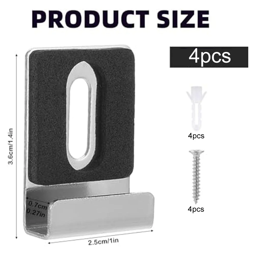 Abrazadera de Clips para espejo de pared de vidrio, Kit de fijación de montaje en pared de vidrio para espejo de baño sin marco, Hardware con tornillos, soporte para espejo, 4 Uds.