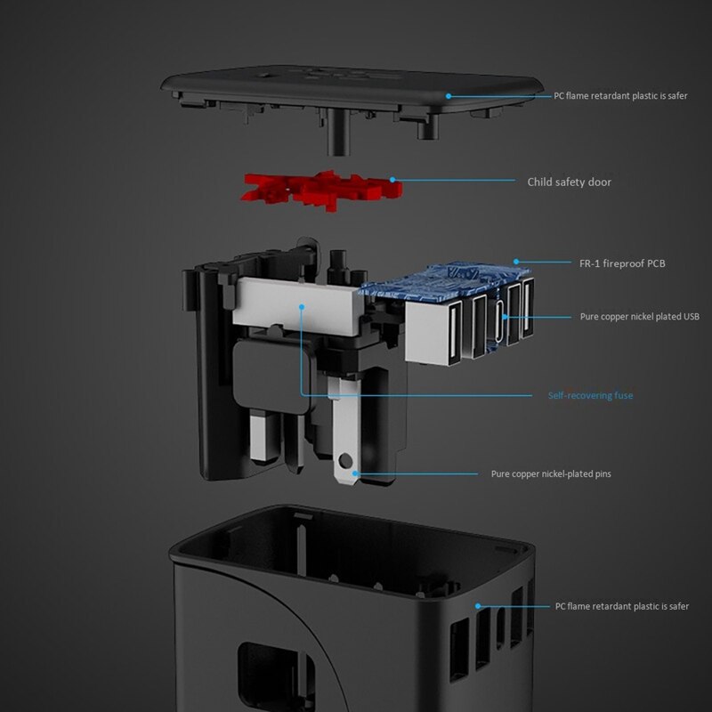 Travel Plug Wereldwijd Universele Adapter Usb Travel Adapter Multifunctionele Oplader PD45W Travel Plug
