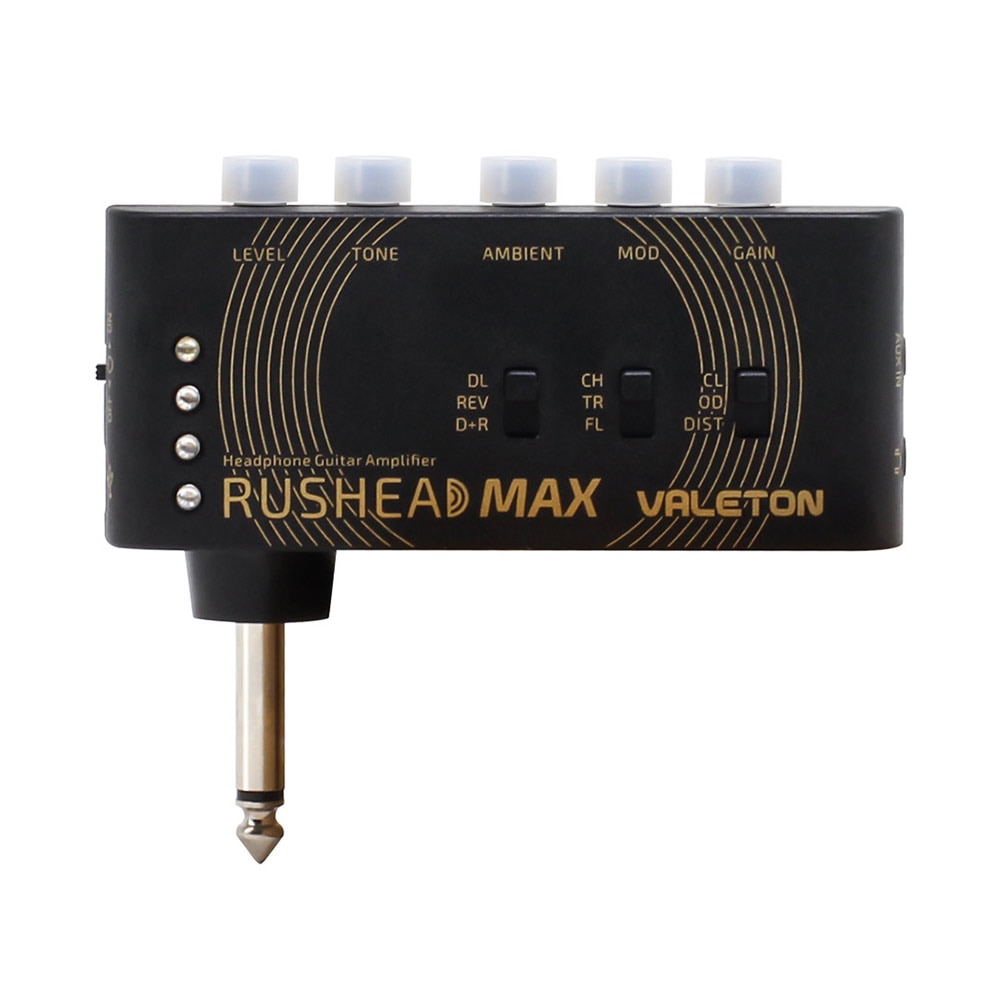 Valeton Rushead Max USB Chargable Portable Pocket Guitar Bass Headphone Amp Carry-On Bedroom Plug-In Multi-Effects RH-100