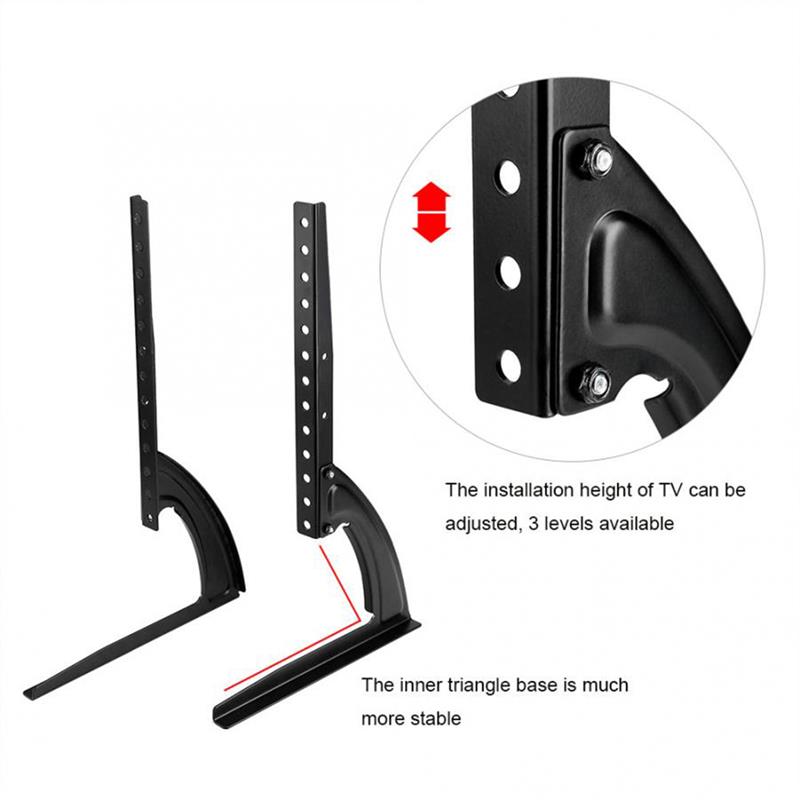 Ensemble Meuble TV Support De Table de Piédestal Charge 20KG 3 Niveaux Réglable Support Universel pour 26-37in LCD LED TV