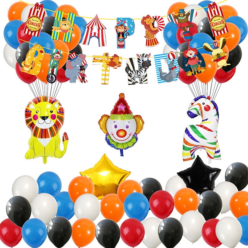 Circus Theme Animals Party Supplies Disposable Tableware Set Paper Cups Plates Kids Birthday Baby Shower Party Decorations