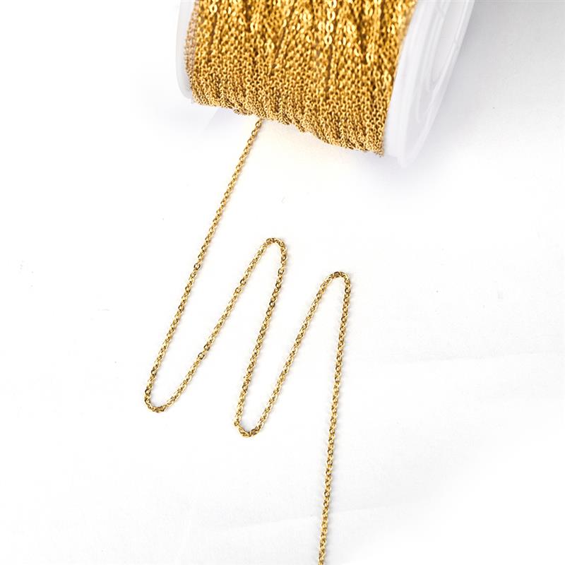 2m Stainless Steel Cable Chain 1mm 1.5mm 2mm 2.5mm Bulk Necklace Chain for DIY Jewelry Making Bracelet Accessories: Gold color / 2.5mm