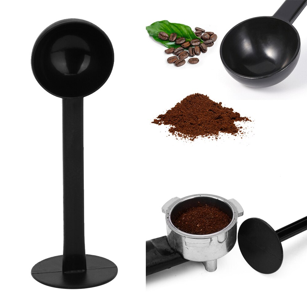 Plastic Coffee & Tea Tools 2 IN 1 10g Measuring Tamping Scoop Coffee Tamper Black Espresso Stand Coffee Spoon