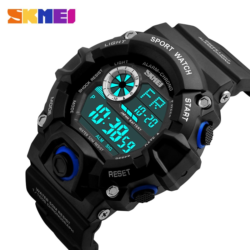 Digitale Horloges Heren Alarm 50 M Waterdichte Sport Horloge LED Back Light S Shock Horloges Voor Man Klok Relogio Masculino SKMEI