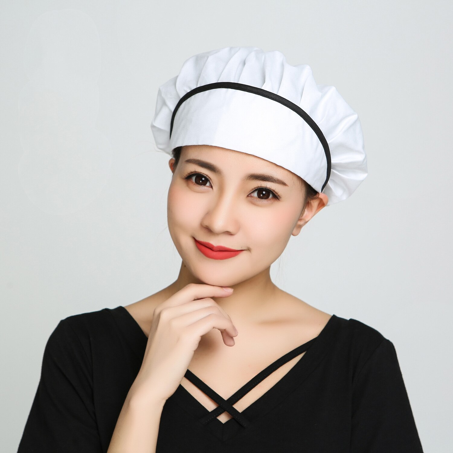 Unisex Chef Restaurant Uniforms Hotel Work Wear Waitress Master Cooker Bake Breathable Adjustable Printed Mushroom Hat Cap: Color4