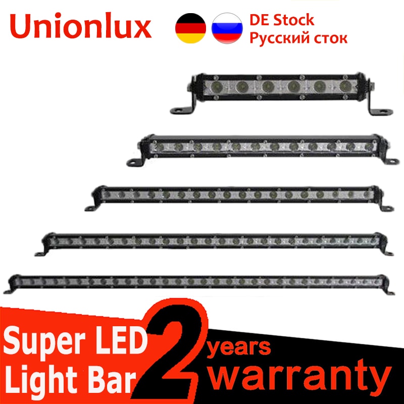 Barra de luz LED delgada de una hilera, 7/13/20/25/32/38 pulgadas, 120W, 150W, 180W, todoterreno, para camión, SUV, ATV, 12V, 24V
