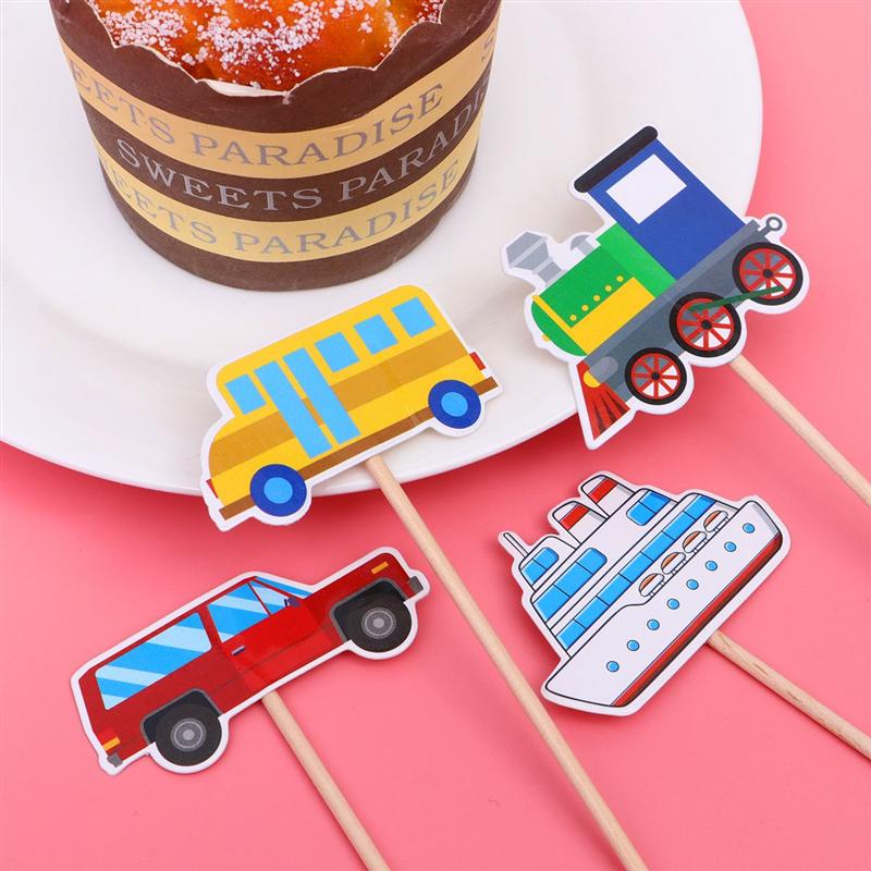 42Pcs Cake Topper Duurzaam Groen Tractor Leuke Taart Insert Feestartikelen Cake Topper Voor Kids Birthday Party Decor