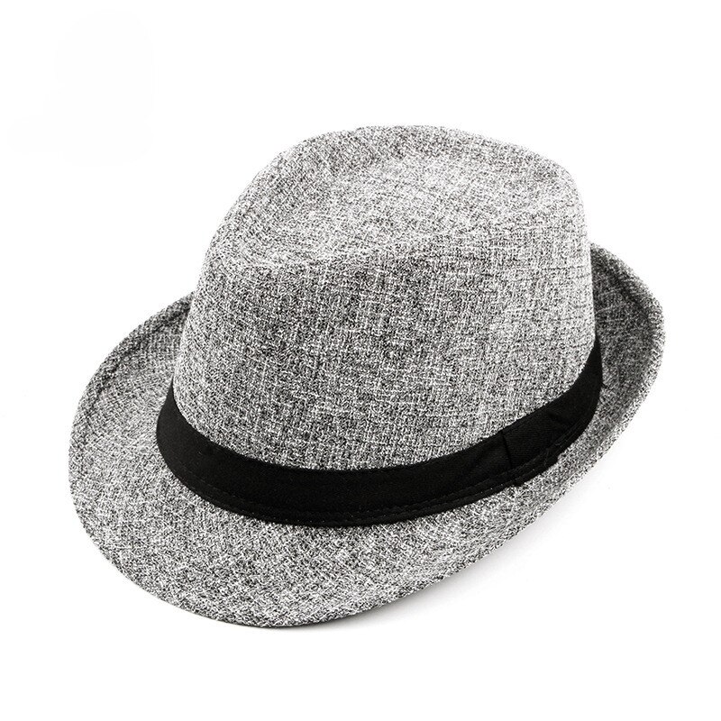 Wuaumx Herfst Winter Mannen Hoed Fedora Hoed Voor Man Vrouw Retro Bowler Hoeden Gentleman Jazz Caps Mannen fedora Pet: Light Gray