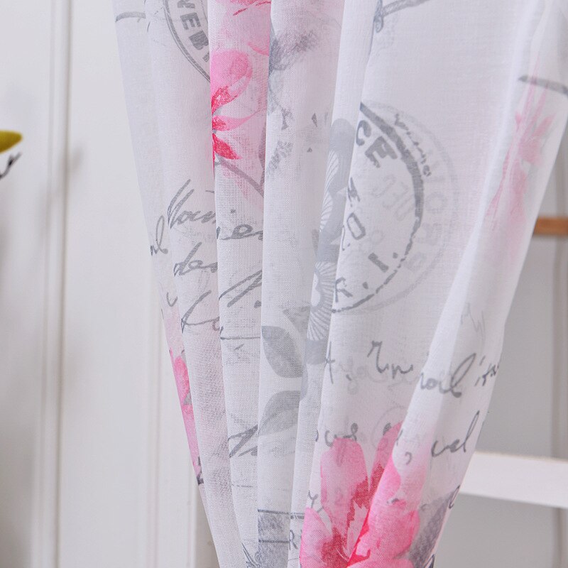 Tkaniny zasłony tiulowe robić sypialni kwiaty priorytet poczta zasłony dla dzieci robić salonu zasłony kuchenne tulles 1pc